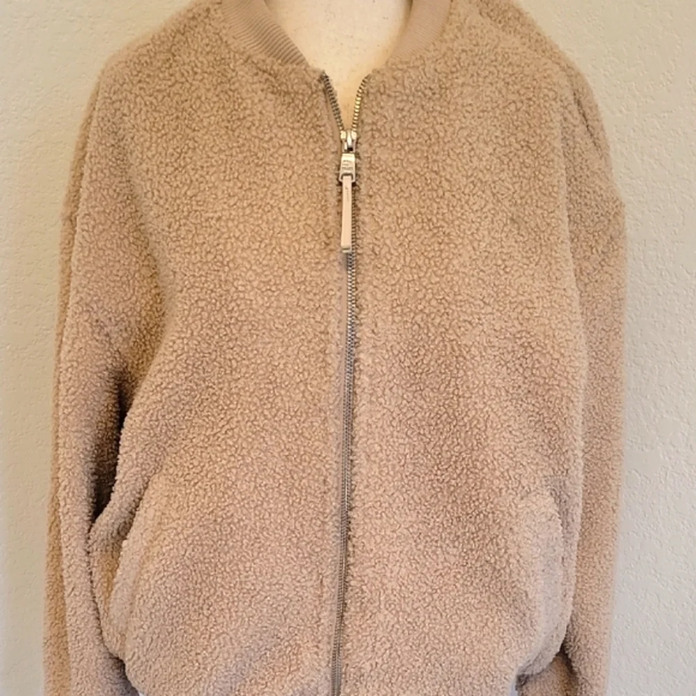Avec Les Filles Tan Teddy Jacket Oversized Fuzzy - Picture 4 of 6